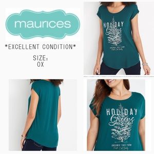 Maurices Womens Holiday Greens Tee